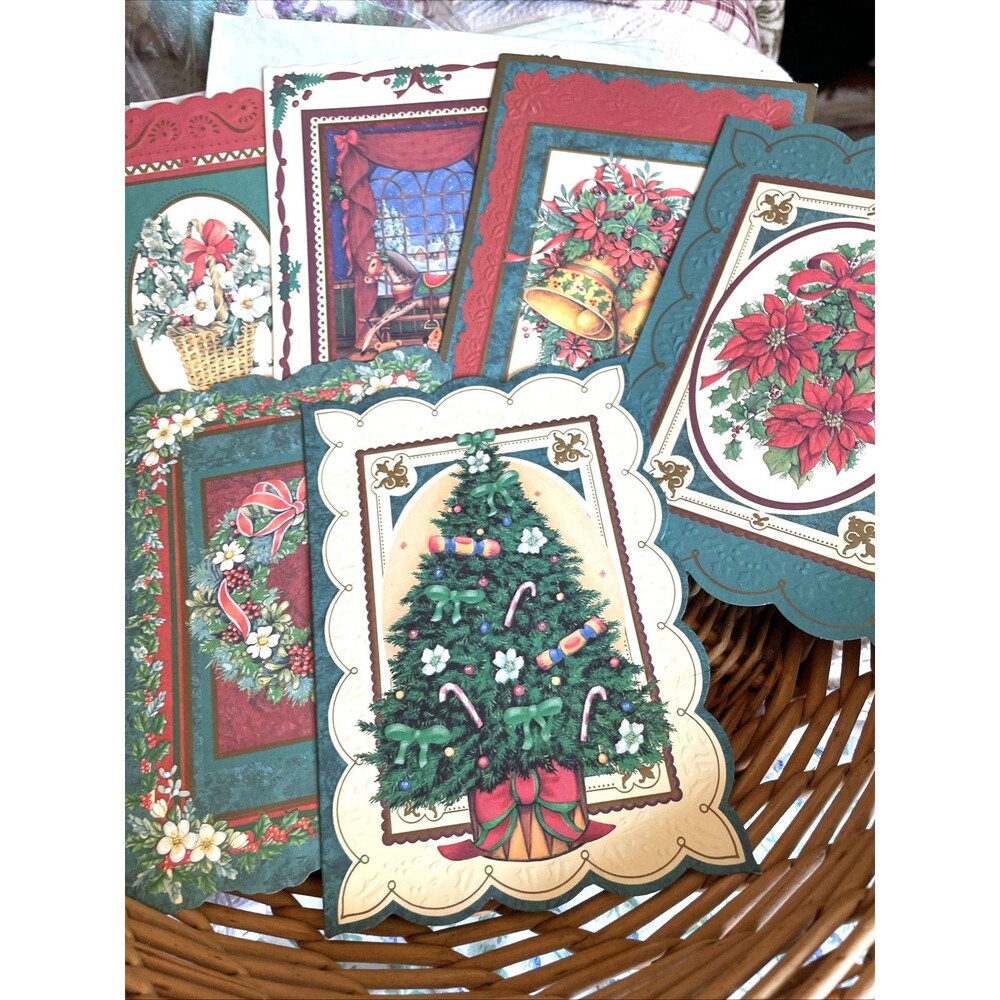 Vintage Embossed Christmas Cards Raphael Tuck + Sons 12 Pcs